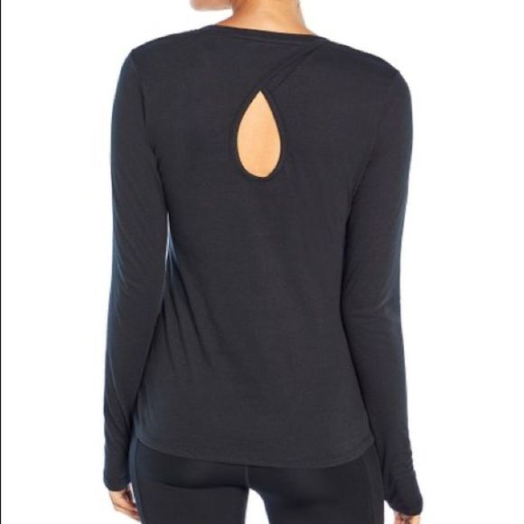 Bally’s Total Fitness Black long sleeve athletic Top Medium NWT - Picture 2 of 7